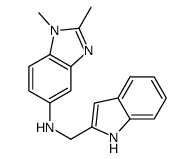 N-(1H-indol-2-ylmethyl)-1,2-dimethylbenzimidazol-5-amine结构式