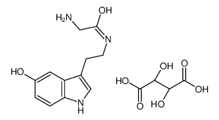 2-amino-N-[2-(5-hydroxy-1H-indol-3-yl)ethyl]acetamide,(2R,3R)-2,3-dihydroxybutanedioic acid Structure