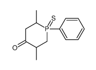 2,5-dimethyl-1-phenyl-1-sulfanylidene-1λ5-phosphinan-4-one结构式