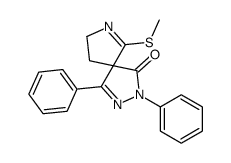 6-methylsulfanyl-1,3-diphenyl-2,3,7-triazaspiro[4.4]nona-1,6-dien-4-one结构式