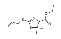 2-allylsulfanyl-5,5-dimethyl-4,5-dihydro-thiazole-4-carboxylic acid ethyl ester Structure