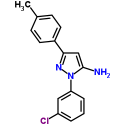 1-(3-CHLOROPHENYL)-3-P-TOLYL-1H-PYRAZOL-5-AMINE结构式