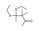 4,4-bis(ethylsulfanyl)-3,3-dimethylpentan-2-one结构式