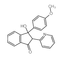3-hydroxy-3-(4-methoxyphenyl)-2-pyridin-2-yl-2H-inden-1-one结构式