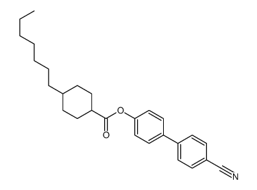 Cyclohexanecarboxylic acid, 4-heptyl-, 4'-cyano(1,1'-biphenyl)-4-ylester, trans-结构式
