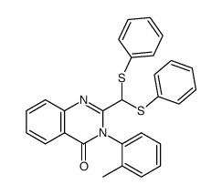2-[bis(phenylthio)methyl]-3-o-tolyl-4(3H)-quinazolinone结构式