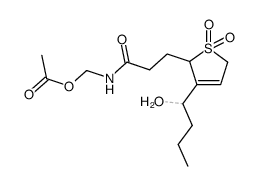 N-[(acetyloxy)methyl]-2,5-dihydro-3-(1-hydroxybutyl)-2-thiophenepropanamide 1,1-dioxide结构式