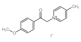 Pyridinium,1-[2-(4-methoxyphenyl)-2-oxoethyl]-4-methyl-, iodide (1:1) structure