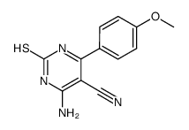 4-amino-2-mercapto-6-(4-methoxyphenyl)pyrimidine-5-carbonitrile结构式