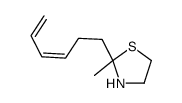 2-[(3E)-hexa-3,5-dienyl]-2-methyl-1,3-thiazolidine结构式