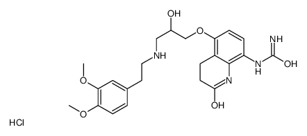 [5-[3-[2-(3,4-dimethoxyphenyl)ethylamino]-2-hydroxy-propoxy]-2-oxo-3,4-dihydro-1H-quinolin-8-yl]urea hydrochloride Structure