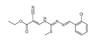 ethyl 3-((((2-chlorobenzylidene)hydrazono)(methylthio)methyl)amino)-2-cyanoacrylate Structure