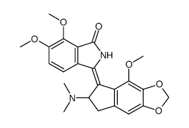 (E)-6,7-Dimethoxy-3,1'-(7'-methoxy-5',6'-methylenedioxy-2'-dimethylaminoindanylidene)isoindolin-1-one Structure