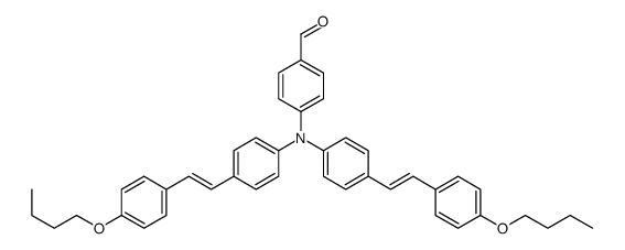 4-[4-[2-(4-butoxyphenyl)ethenyl]-N-[4-[2-(4-butoxyphenyl)ethenyl]phenyl]anilino]benzaldehyde结构式