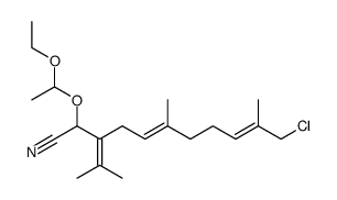 (5E,9E)-11-chloro-2-(1-ethoxyethoxy)-6,10-dimethyl-3-(propan-2-ylidene)undeca-5,9-dienenitrile结构式