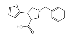 1-Benzyl-4-thiophen-2-yl-pyrrolidine-3-carboxylic acid Structure