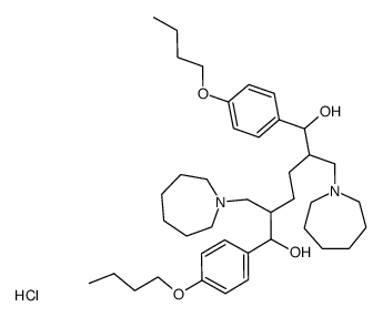 2,5-Bis-azepan-1-ylmethyl-1,6-bis-(4-butoxy-phenyl)-hexane-1,6-diol; hydrochloride Structure