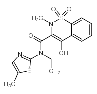 4-hydroxy-N,2-dimethyl-N-(5-methyl-1,3-thiazol-2-yl)-1,1-dioxo-1λ6,2-benzothiazine-3-carboxamide Structure