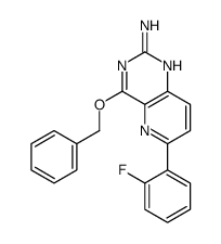 6-(2-fluorophenyl)-4-phenylmethoxypyrido[3,2-d]pyrimidin-2-amine结构式