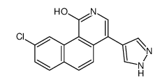 9-chloro-4-(1H-pyrazol-4-yl)-2H-benzo[h]isoquinolin-1-one结构式