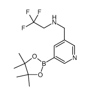 3-Pyridinemethanamine, 5-(4,4,5,5-tetramethyl-1,3,2-dioxaborolan-2-yl)-N-(2,2,2-trifluoroethyl)结构式