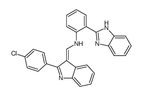 2-(1H-benzimidazol-2-yl)-N-[(Z)-[2-(4-chlorophenyl)indol-3-ylidene]methyl]aniline Structure