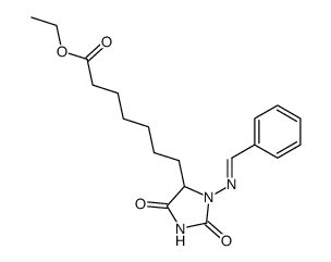 (+/-)-ethyl 3-benzylideneamino-2,5-dioxo-4-imidazolidineheptanoate Structure