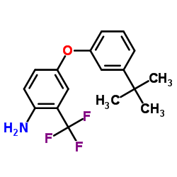 4-[3-(2-Methyl-2-propanyl)phenoxy]-2-(trifluoromethyl)aniline Structure