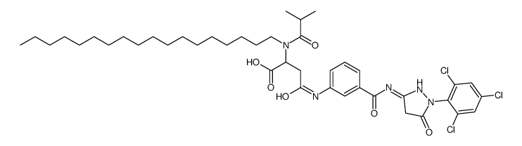 N-[3-[[[4,5-dihydro-5-oxo-1-(2,4,6-trichlorophenyl)-1H-pyrazol-3-yl]amino]carbonyl]phenyl]-N2-(2-methylpropionyl)-N2-octadecyl-DL-asparagine结构式