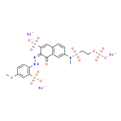 trisodium 4-hydroxy-3-[(4-methoxy-2-sulphonatophenyl)azo]-6-[methyl[[2-(sulphonatooxy)ethyl]sulphonyl]amino]naphthalene-2-sulphonate结构式