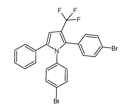 1,2-bis(4-bromophenyl)-3-(trifluoromethyl)-5-phenyl-1H-pyrrole结构式