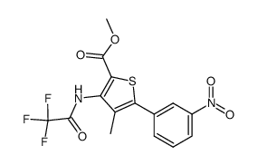 methyl 4-methyl-5-(3-nitrophenyl)-3-(2,2,2-trifluoroacetamido)thiophene-2-carboxylate结构式