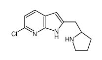 6-氯-2-[(2R)-2-吡咯烷甲基]-1H-吡咯并[2,3-B]吡啶结构式