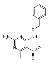 N4-benzyloxy-6-methyl-5-nitro-pyrimidine-2,4-diyldiamine结构式