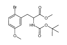 methyl 2-bromo-N-(tert-butoxycarbonyl)-5-methoxyphenylalaninate结构式