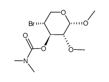 Methyl-4-brom-4-desoxy-3-O-dimethylcarbamoyl-2-O-methyl-α-D-xylopyranosid结构式