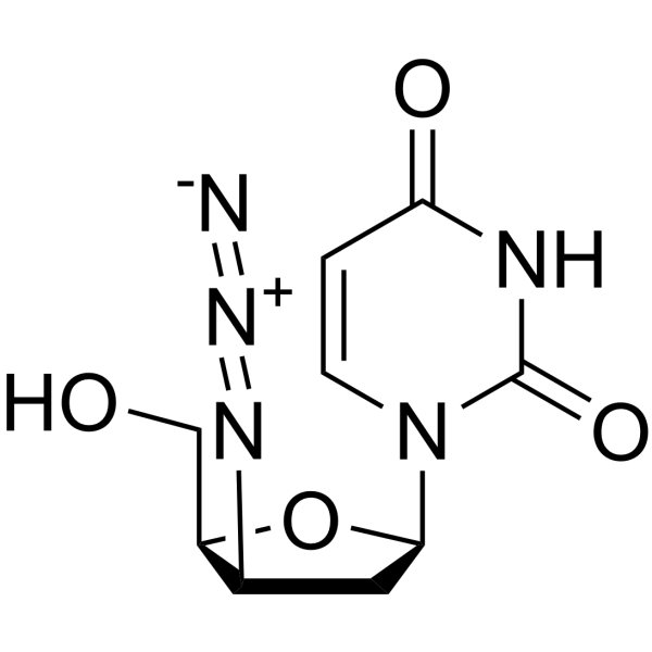 3'-beta-Azido-2',3'-dideoxyuridine结构式