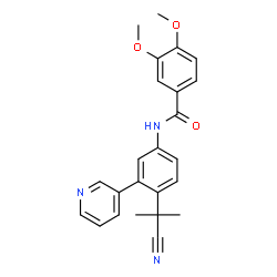 N-[4-(1-氰基-1-甲基乙基)-3-(3-吡啶基)苯基]-3,4-二甲氧基苯甲酰胺结构式