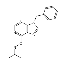 propan-2-one O-(9-benzyl-9H-purin-6-yl) oxime结构式