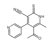 5'-acetyl-6'-methyl-2'-thioxo-1',2'-dihydro-3,4'-bipyridine-3'-carbonitrile结构式