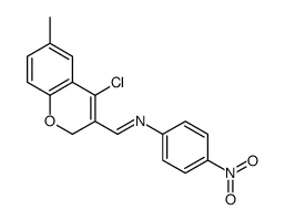 4-Chloro-6-methyl-3-(N-(4-nitrophenyl)iminomethyl)(2H)benzopyran结构式