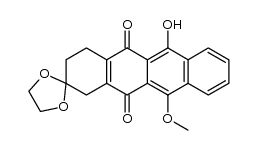 2,2-ethylenedioxy-6-hydroxy-11-methoxy-1,2,3,4-tetrahydronaphthacene-5,12-dione结构式