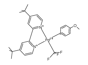 (4,4'-di-tert-butyl-2,2'-bipyridine)Pd(II)(p-MeOC6H4)(CF3)结构式