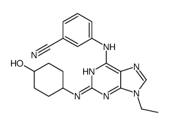 3-[[9-ethyl-2-[(4-hydroxycyclohexyl)amino]purin-6-yl]amino]benzonitrile结构式
