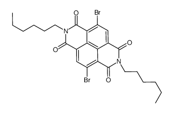 4,9-Dibromo-2,7-dihexylbenzo[lmn][3,8]phenanthroline-1,3,6,8(2H,7H)-tetrone structure