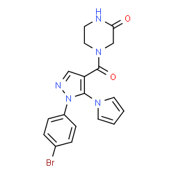 4-{[1-(4-bromophenyl)-5-(1H-pyrrol-1-yl)-1H-pyrazol-4-yl]carbonyl}piperazin-2-one picture