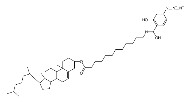 12-((-5-iodo-4-azido-2-hydroxybenzoyl)amino)dodecanoic acid cholesteryl ester Structure