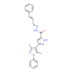 3',5'-dimethyl-1'-phenyl-N'-[(1E,2E)-3-phenylprop-2-en-1-ylidene]-1H,1'H-3,4'-bipyrazole-5-carbohydrazide Structure