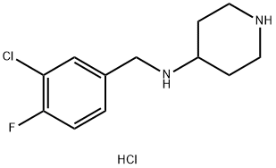 N-(3-氯-4-氟苄基)哌啶-4-胺二盐酸盐结构式