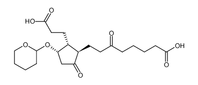 8-((1R,2R,3S)-2-(2-carboxyethyl)-5-oxo-3-((tetrahydro-2H-pyran-2-yl)oxy)cyclopentyl)-6-oxooctanoic acid结构式